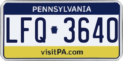 PA license plate LFQ3640