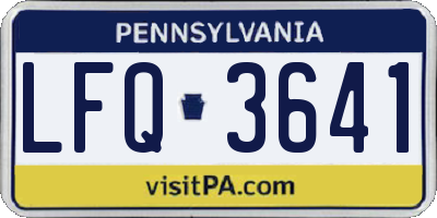 PA license plate LFQ3641