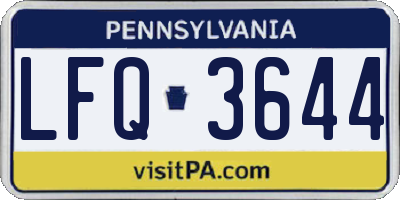 PA license plate LFQ3644