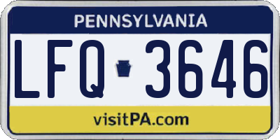 PA license plate LFQ3646