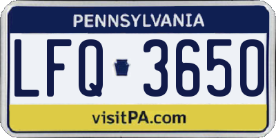 PA license plate LFQ3650