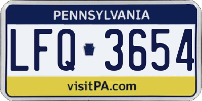 PA license plate LFQ3654