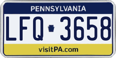 PA license plate LFQ3658
