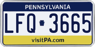 PA license plate LFQ3665