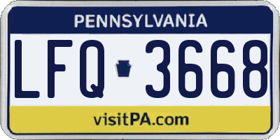 PA license plate LFQ3668