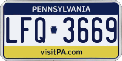 PA license plate LFQ3669