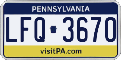 PA license plate LFQ3670