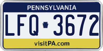 PA license plate LFQ3672