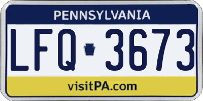 PA license plate LFQ3673