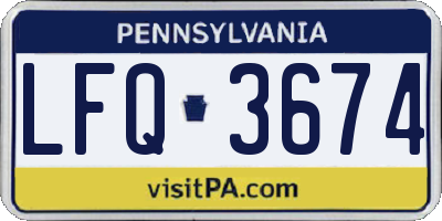 PA license plate LFQ3674