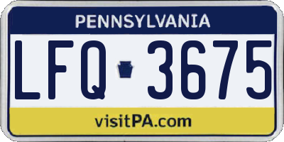 PA license plate LFQ3675