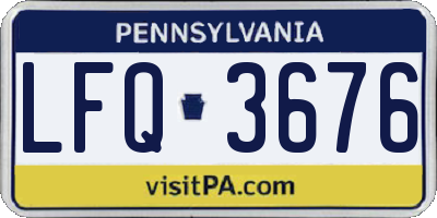 PA license plate LFQ3676