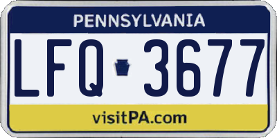 PA license plate LFQ3677