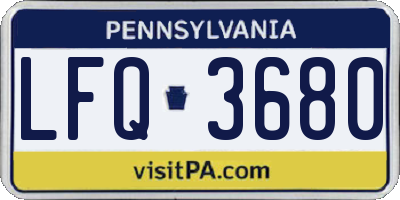 PA license plate LFQ3680