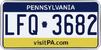 PA license plate LFQ3682