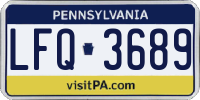 PA license plate LFQ3689