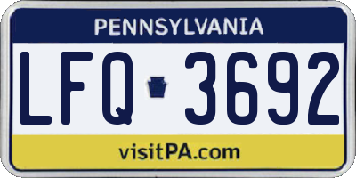 PA license plate LFQ3692