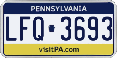 PA license plate LFQ3693