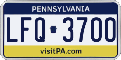 PA license plate LFQ3700