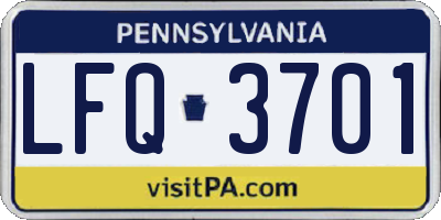 PA license plate LFQ3701