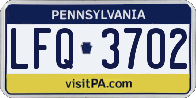 PA license plate LFQ3702
