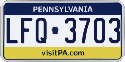 PA license plate LFQ3703
