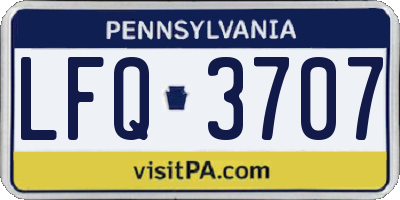 PA license plate LFQ3707