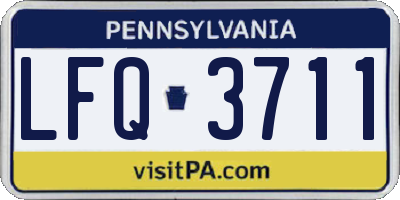 PA license plate LFQ3711