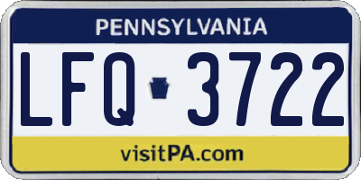 PA license plate LFQ3722