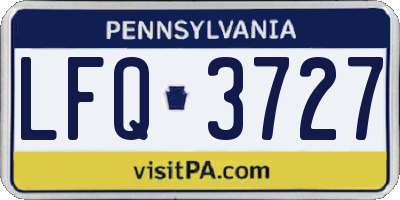 PA license plate LFQ3727