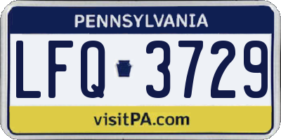 PA license plate LFQ3729