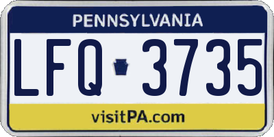 PA license plate LFQ3735