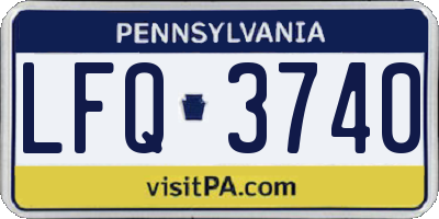 PA license plate LFQ3740