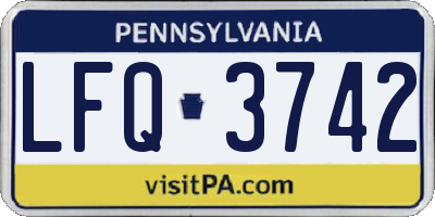 PA license plate LFQ3742