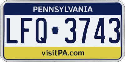 PA license plate LFQ3743