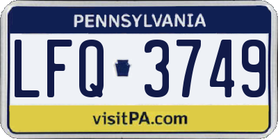 PA license plate LFQ3749