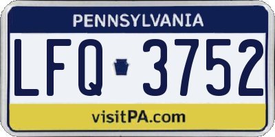 PA license plate LFQ3752