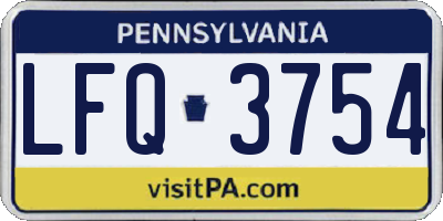PA license plate LFQ3754