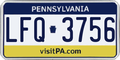PA license plate LFQ3756