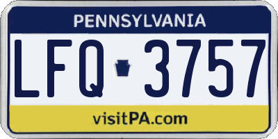 PA license plate LFQ3757