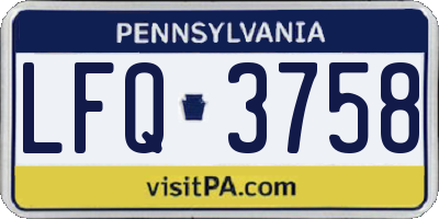 PA license plate LFQ3758