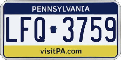 PA license plate LFQ3759