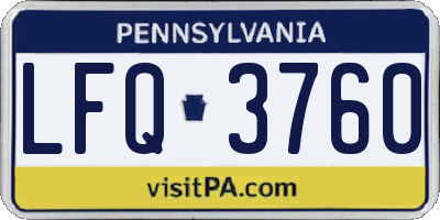 PA license plate LFQ3760