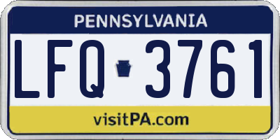 PA license plate LFQ3761