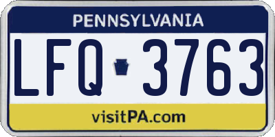 PA license plate LFQ3763