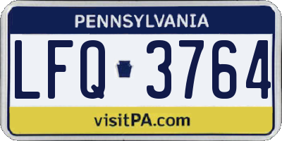 PA license plate LFQ3764