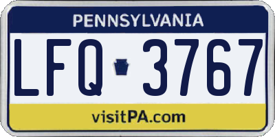 PA license plate LFQ3767