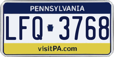 PA license plate LFQ3768