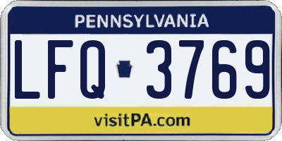 PA license plate LFQ3769