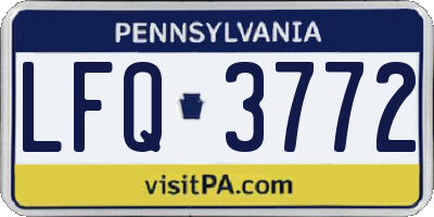 PA license plate LFQ3772